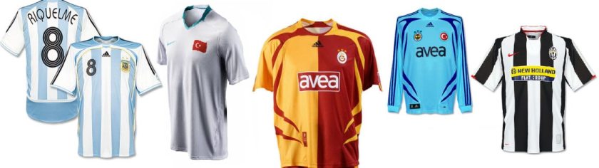 Nike ve Adidasın bazı kulüpler için ürettiği maç formaları
