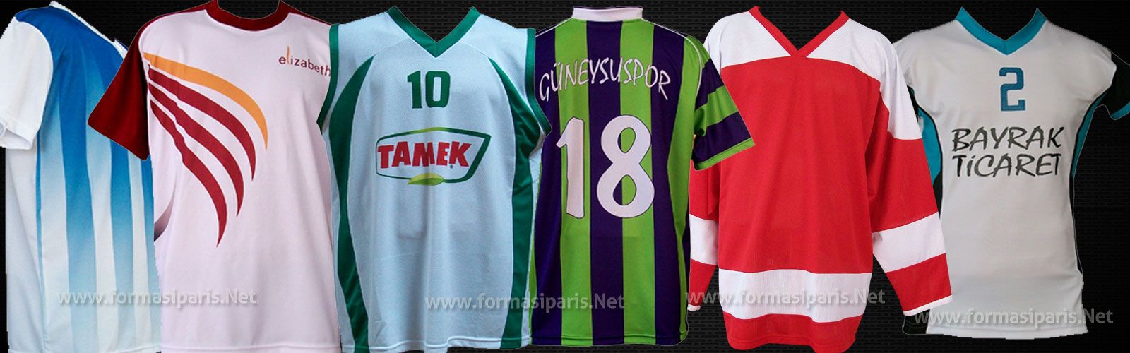 ekonomik futbol, Basketbol, Bayan ve erkek voleybol formaları.